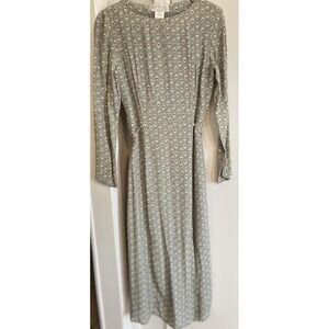 Petite Sophisticate 4 Dress Vintage‎ 90's Grey Floral Fairy Cottage Modest Maxi
